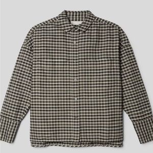 Everlane Black and White Plaid Button Down Shirt